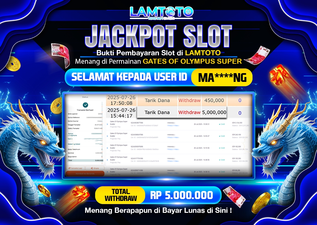 BUKTI JACKPOT LUNAS LAMTOTO