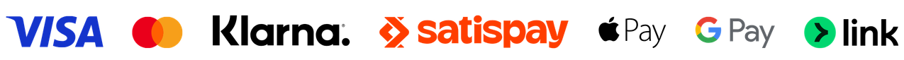 Metodi di pagamento accettati: Visa, Mastercard, Klarna, Satispay, Apple Pay, Google Pay, Link