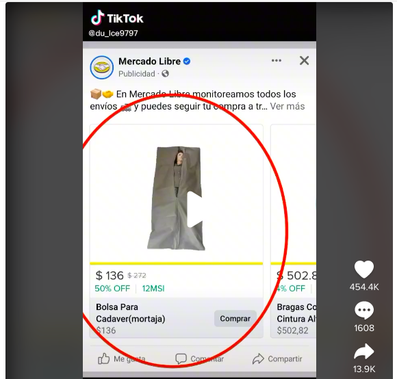 Venta de bolsas para cadáveres causa temor en TikTok