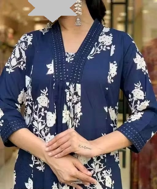 Blue printed Kurti With Palazzo Color 1 (KS105)