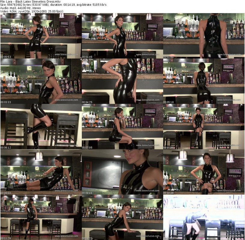Lara - Black Latex Sleeveless Dress_s