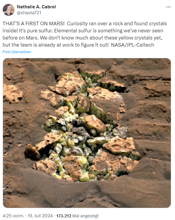 Schwefel auf dem Mars