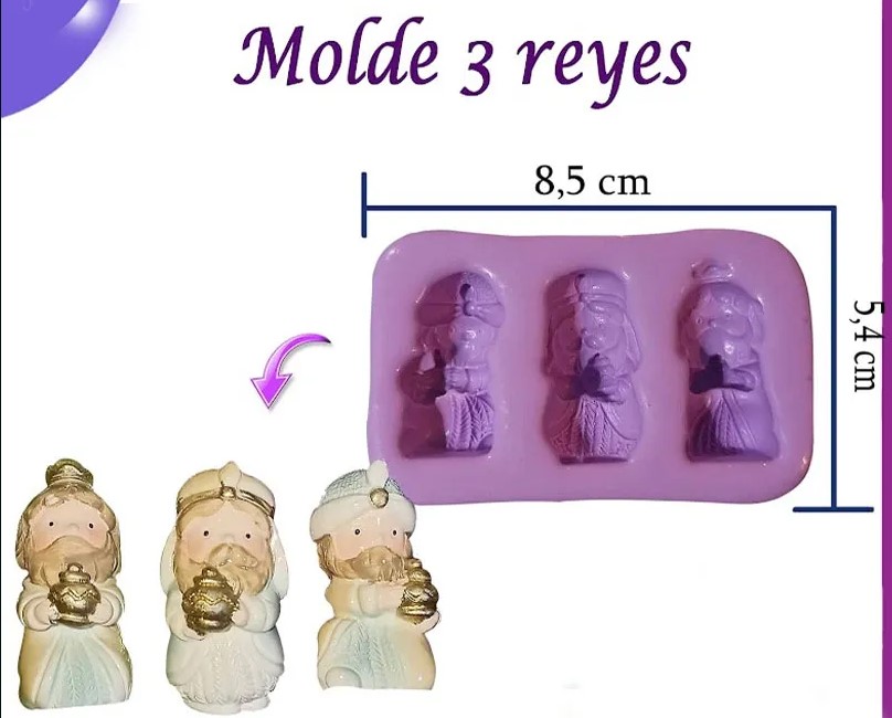 Molde Silicona reyes magos pesebres navidad pasta fríia yeso cerámica