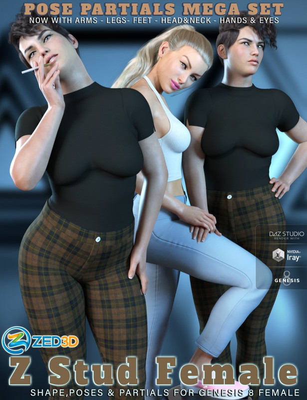 Z Stud Female Shape And Pose Mega Set 2024 - Free Daz 3D Models