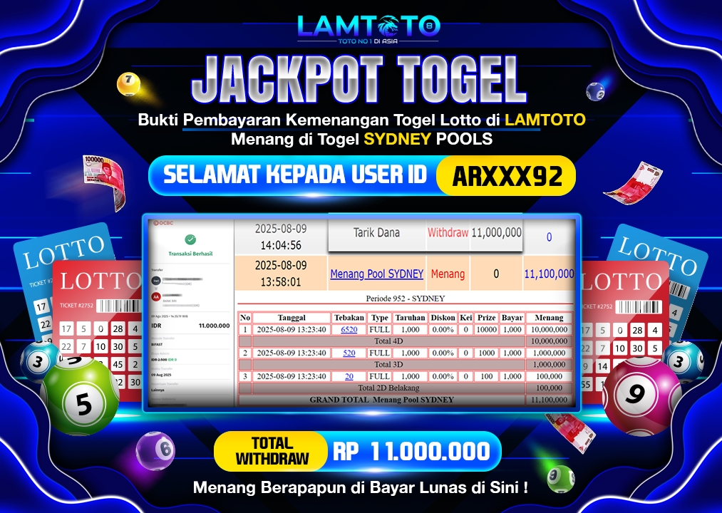 BUKTI JACKPOT LUNAS LAMTOTO