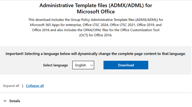 MS Office ADMX templates