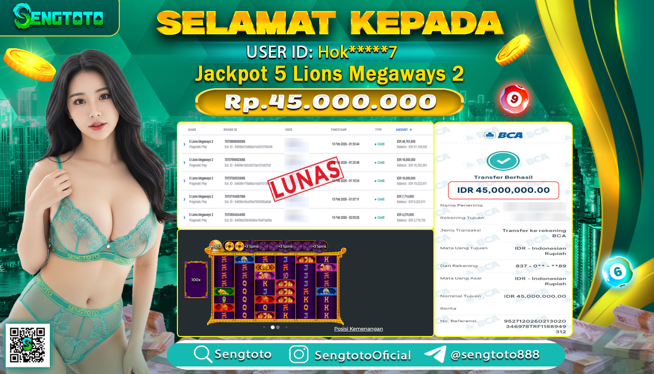 BUKTI PEMBAYARAN SLOT 5 LIONS MEGAWAYS 2