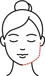 각진 모습의 사각턱