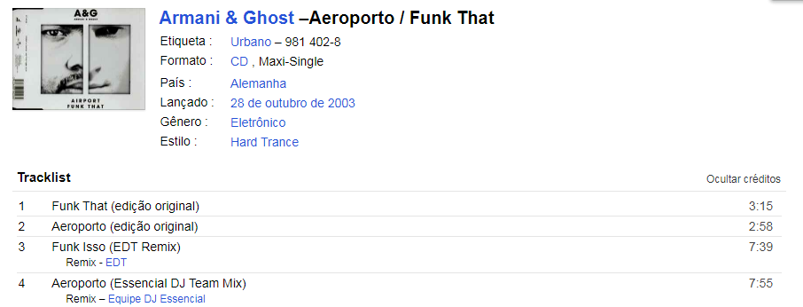 26/12/2022 - Armani & Ghost – Airport (CD, Maxi-Single)(BP 010212-3)  2002  ###Armani & Ghost –Aeroporto  Funk That (CD , Maxi-Single)(Urban – 981 402-8)  2003 (320)  Fabiodj13