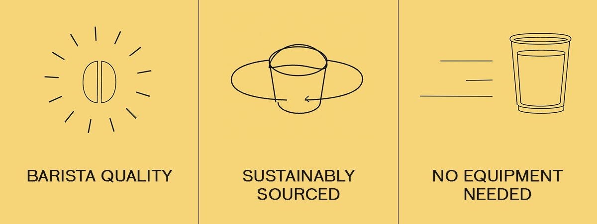 barista quality, sustainably sourced, no equipment needed