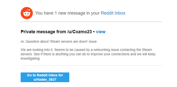 Steam Servers Are Down Message In Chat Window : r/DestinyTheGame