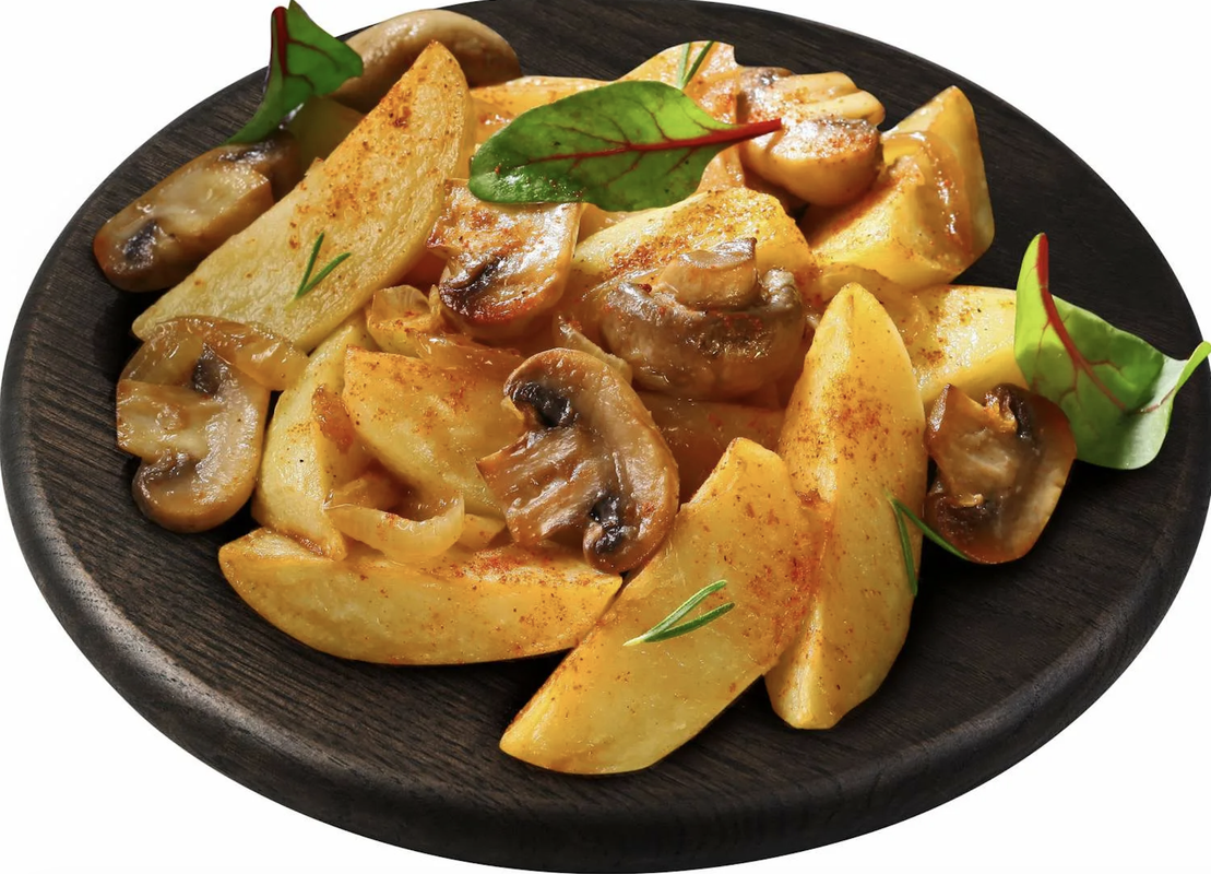 Картофель, жареный по-домашнему с шампиньонами (300г)