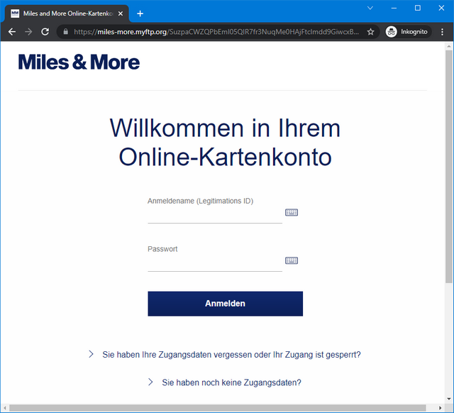 Phishing mit Miles & More