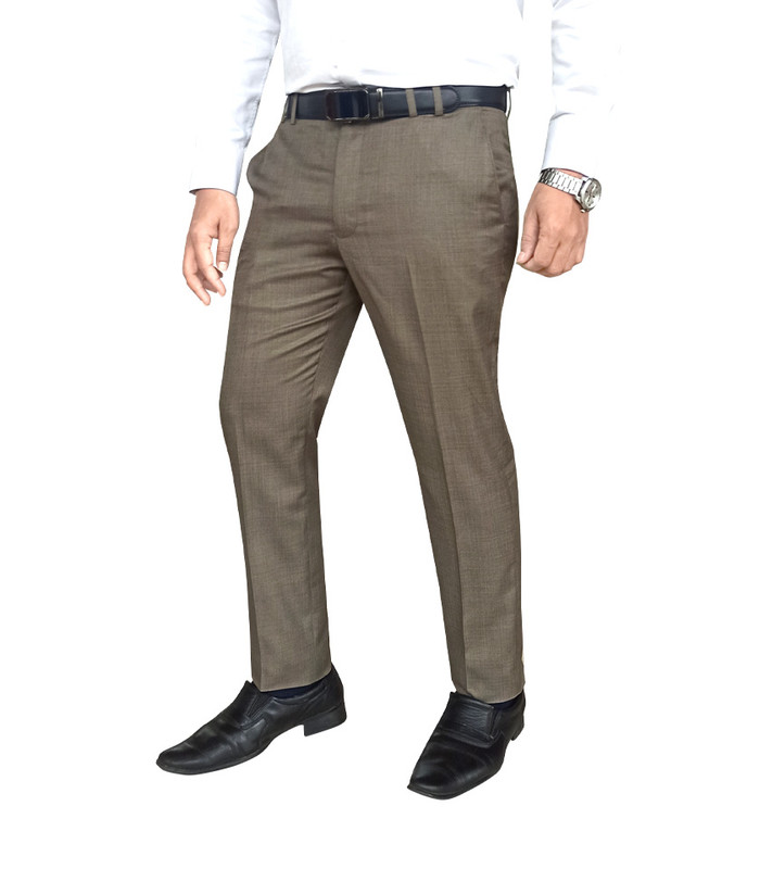 Formal Slim Fit Plain Front Cross Pocket Trouser Color: 850 3. Olive