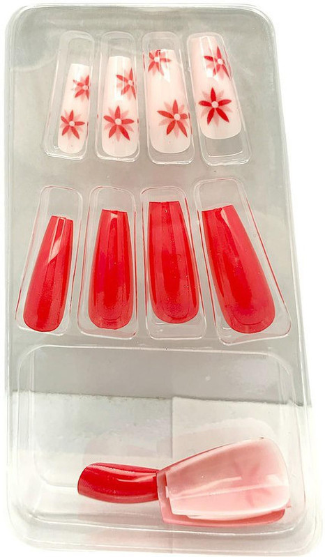 Daily Use Ballerina Nails 12pcs Designer (alizarin Crimson)