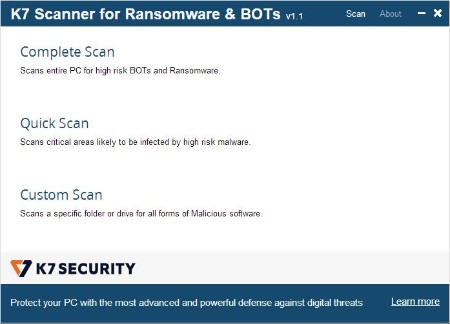 K7 Scanner for Ransomware & BOTs 1.0.0.219