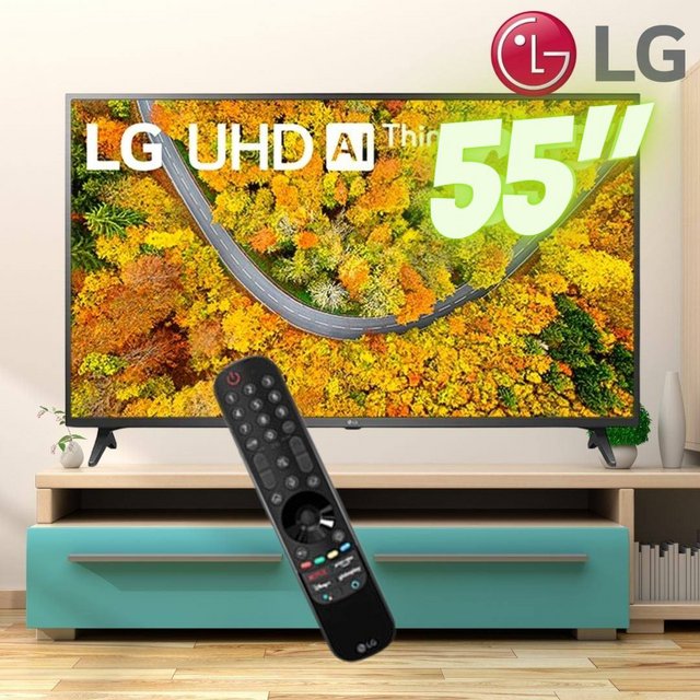 Smart TV LED 55” LG 55UP7550 4K UHD 55UP7550 Wi-Fi Bluetooth HDR Inteligência Artificial ThinQ Smart Magic Google Alexa