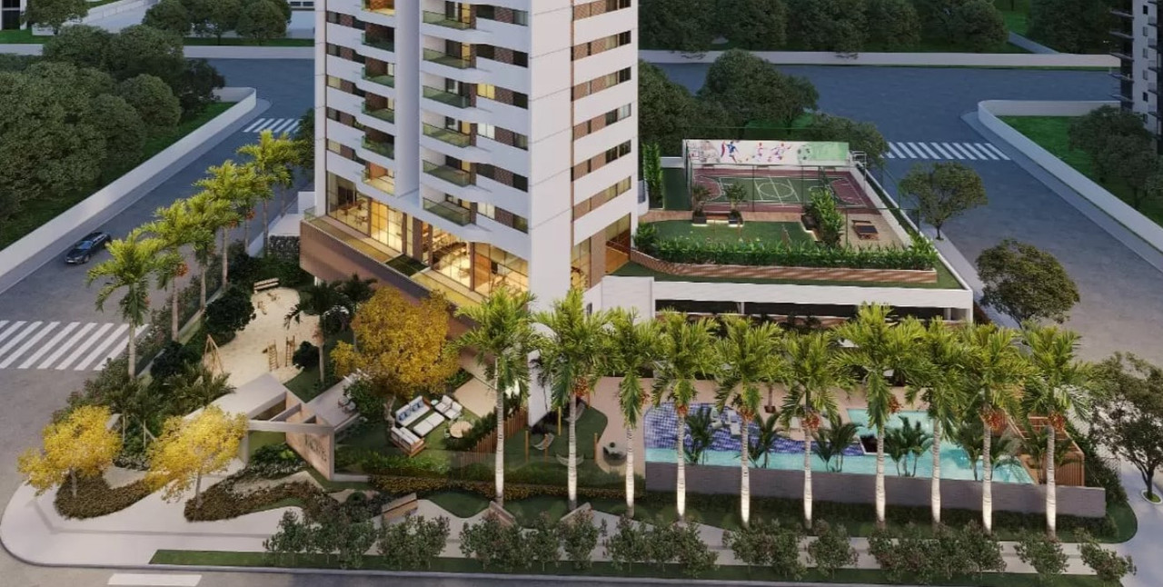 Renderização do conceito arquitetônico do Alameda Jardins