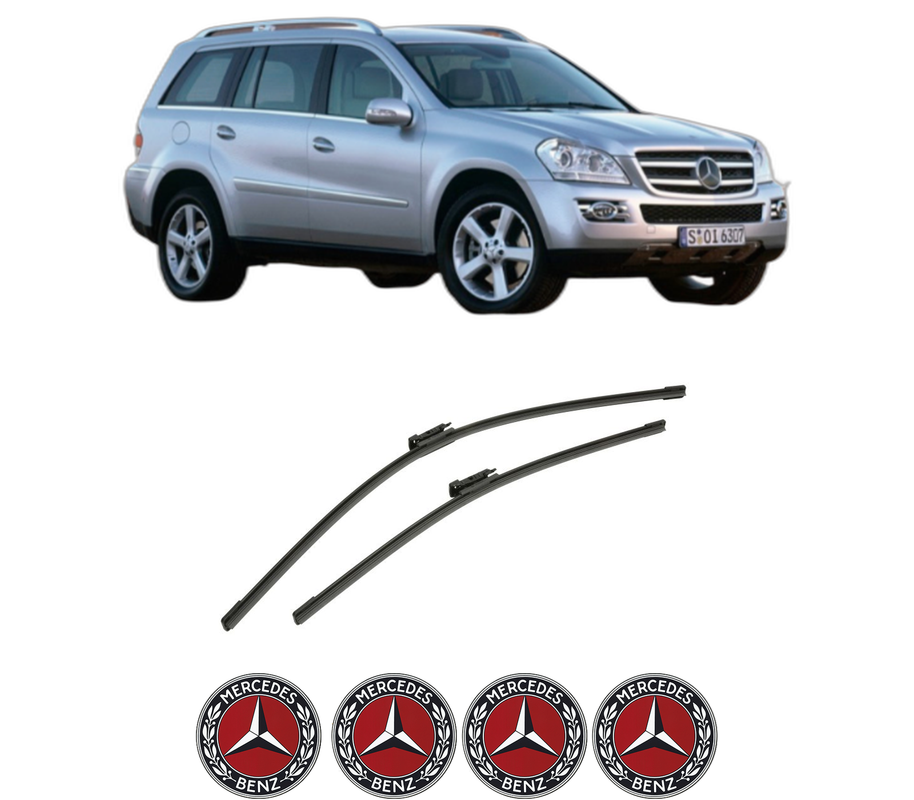 Set stergatoare auto MERCEDES-BENZ GL-CLASS (X164) din 2006-2012, pentru parbriz auto, 2 bucati, Bosch Aerotwin, din cauciuc siliconat rezistent, 4 Stickere Auto MERCEDES-BENZ