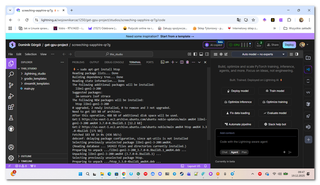 zrzut ekranu lighting ai cloud vps 19 12 2025