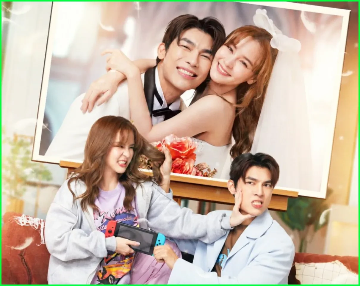 โปสเตอร์ซีรีส์ไทย My Wife’s Gunslinger God นำแสดงโดย มิว ศุภศิษฏ์ และ ออม สุชาร์