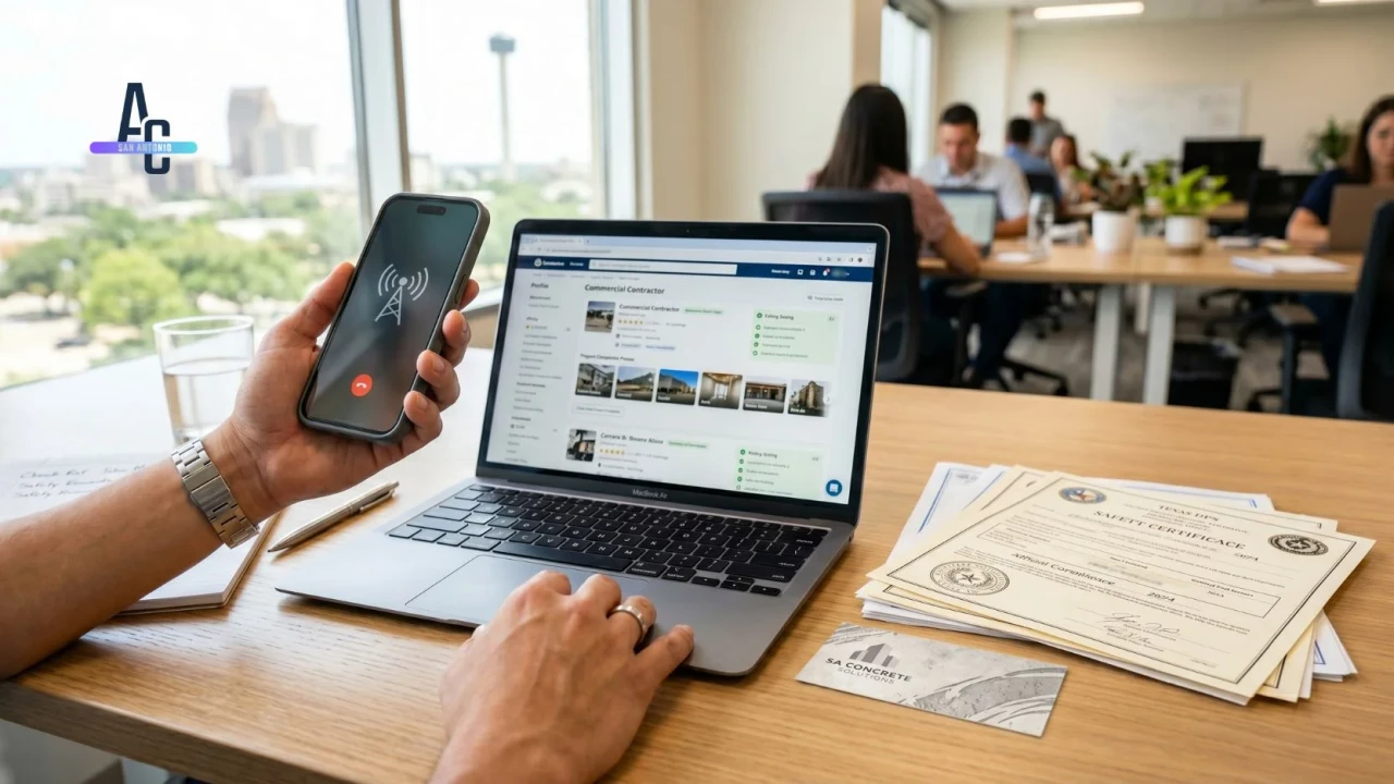 Checking commercial concrete contractor references and safety record in San Antonio