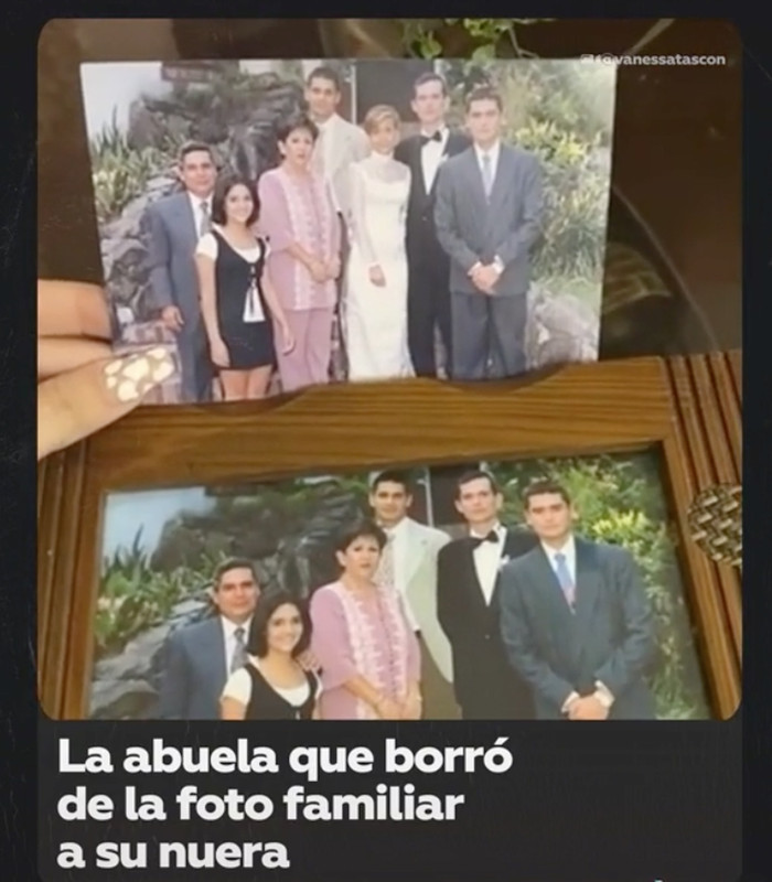 Abuela borra a su nuera de la foto familiar, era la boda de su hijo