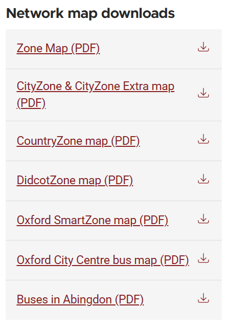 Mapas de transporte público de Oxford (1)