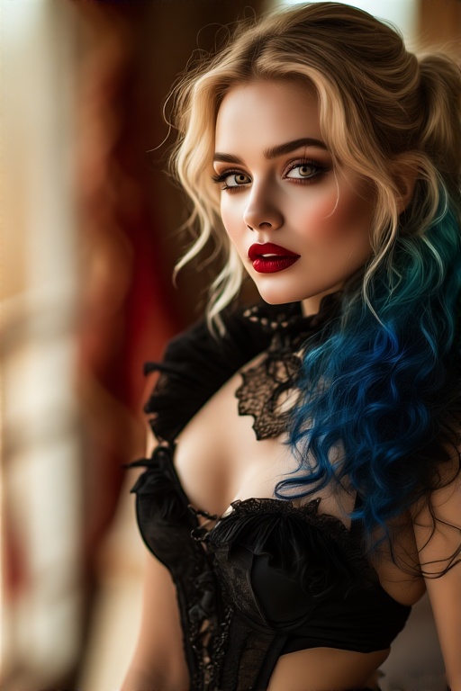 Harley-Quinn-in-black-Gothic-u-23