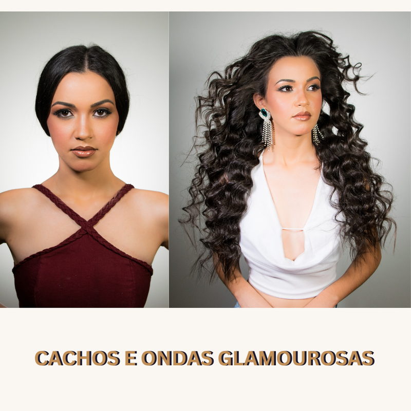 Produção de cachos e ondas glamourosos
