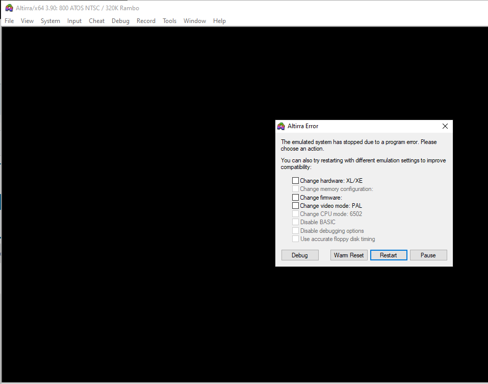 Atari 800 and Altirra emulator: some issues - Noobs - LaunchBox ...