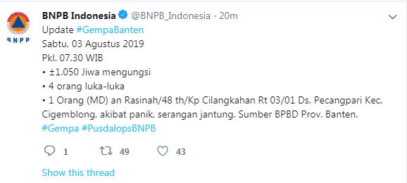 Twitter BNPB_Indonesia
