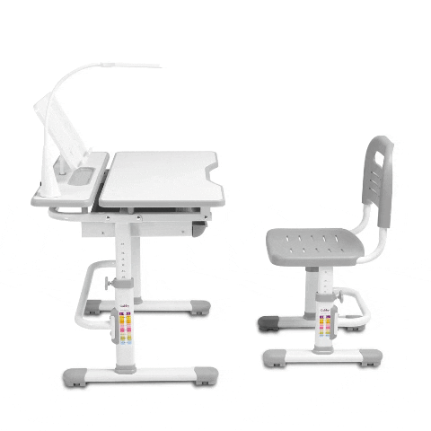 Робота газліфта та фіксаторів нахилу в парті Cubby Botero Процес регулювання кута нахилу стільниці парти Cubby Botero