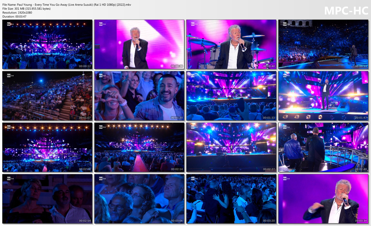 Paul Young - Every Time You Go Away (Live Arena Suzuki) (Rai 1 HD 1080p) [2022]