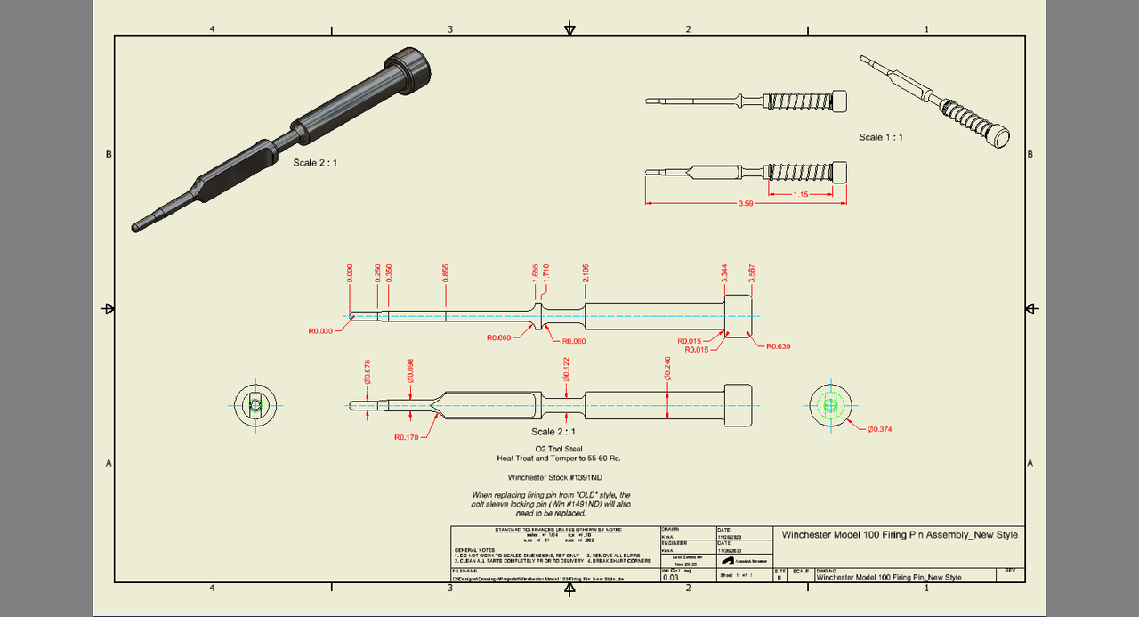Winchester model 100 firing pin new style postimages