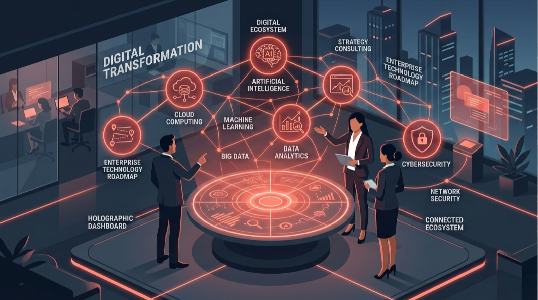 Digital strategy consulting helps enterprises adopt AI, leverage data, modernize legacy systems, strengthen cybersecurity, and drive sustainable digital transformation. 🚀