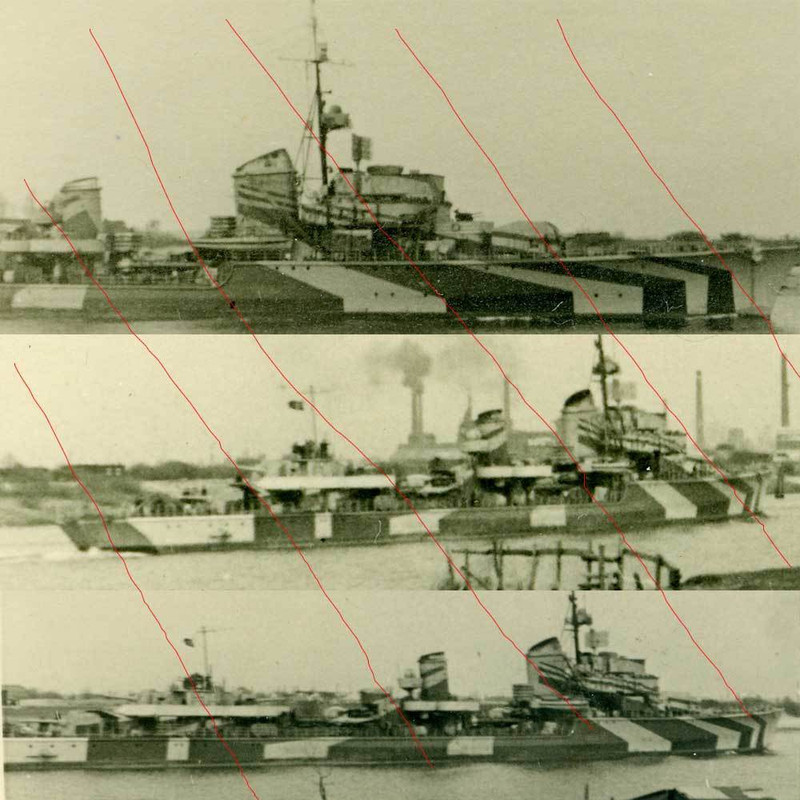 Fotos Zerstörer Tarnanstrich camoflaged vessel Kriegsmarine batt