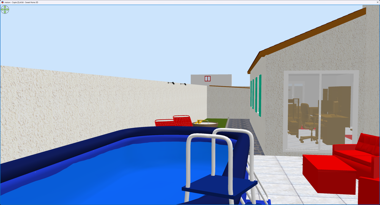 vis à vis vue 3D au sol