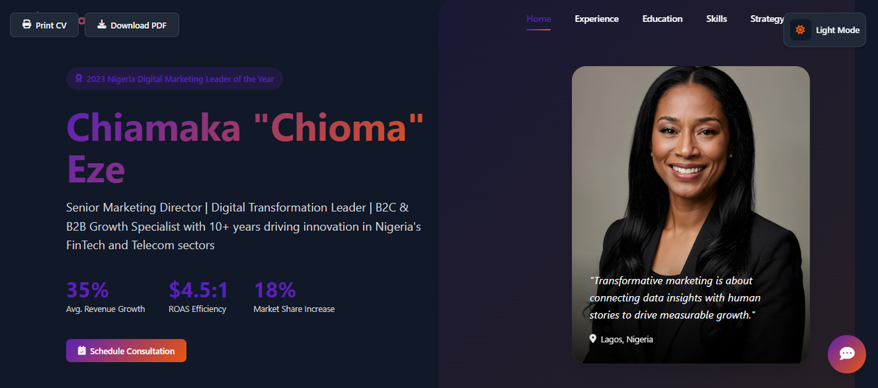 Executive Resume Sample 1