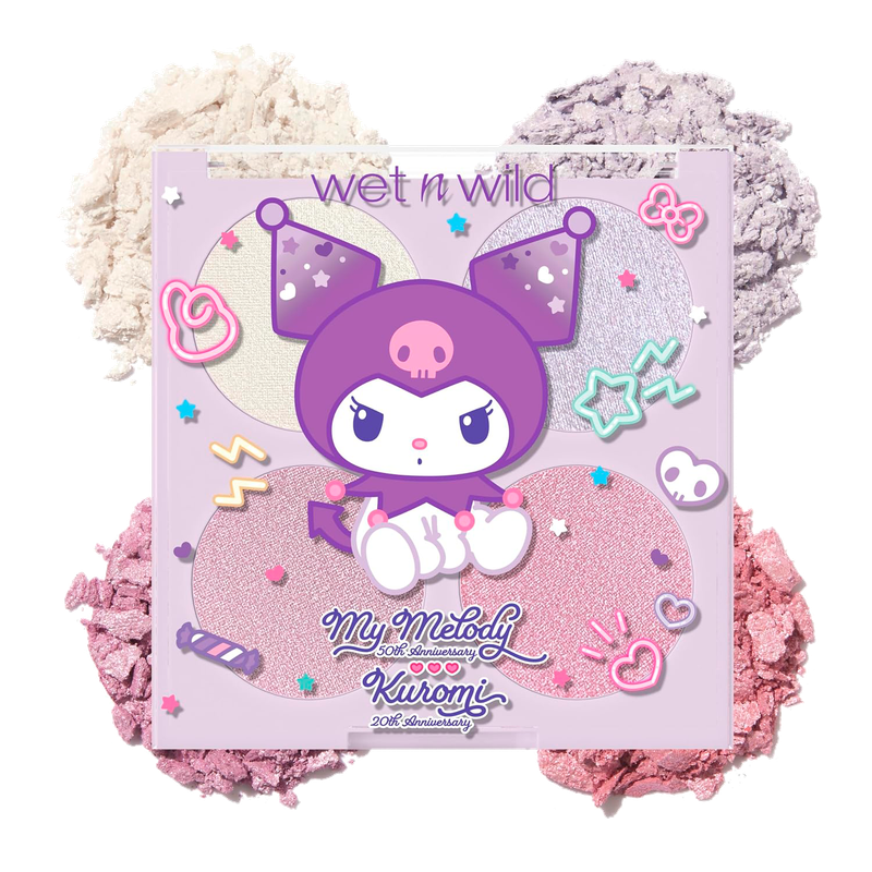 The Kuromi highlighter palette from the my melody 50th anniversary and kuromi 20th anniversary collection