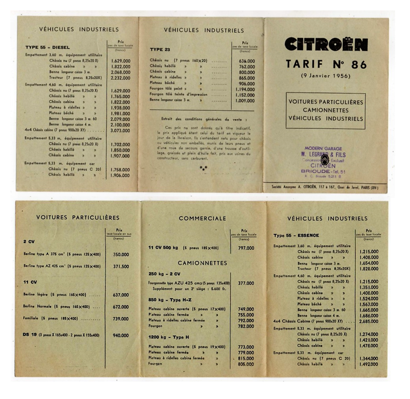 Tarif n° 86