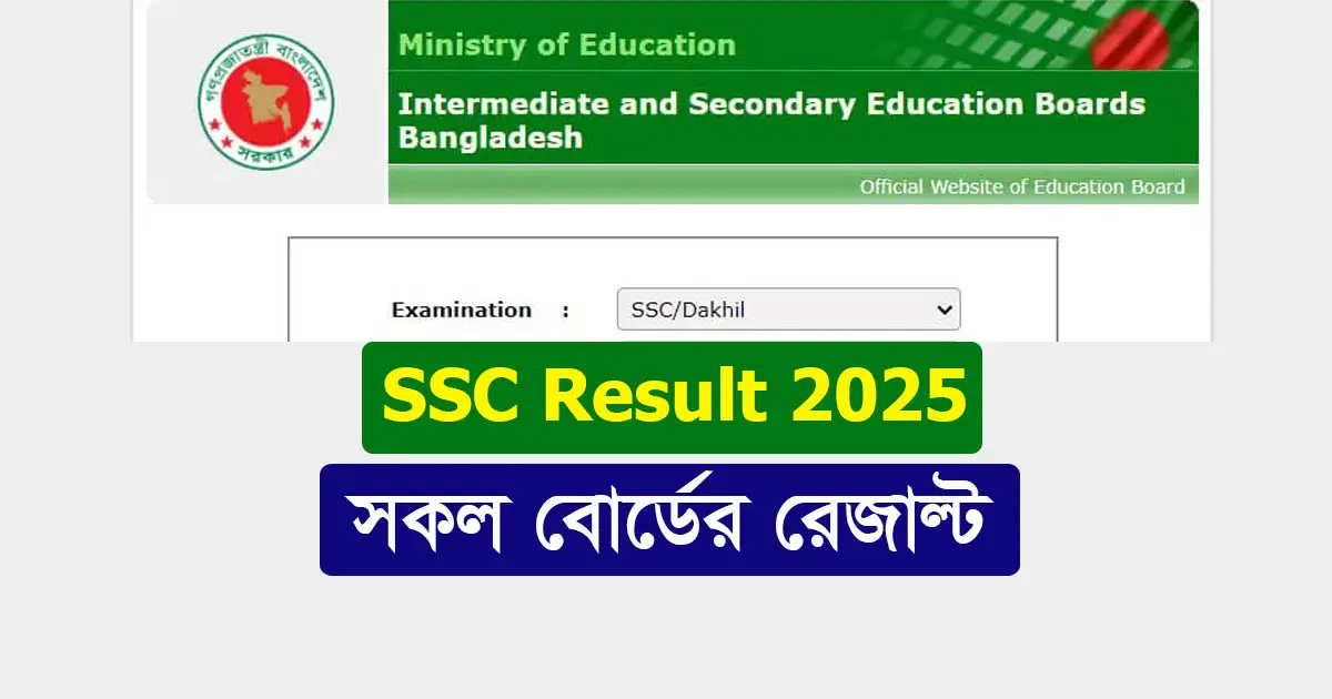 SSC Result 2025 With Marksheet – Education Board Result