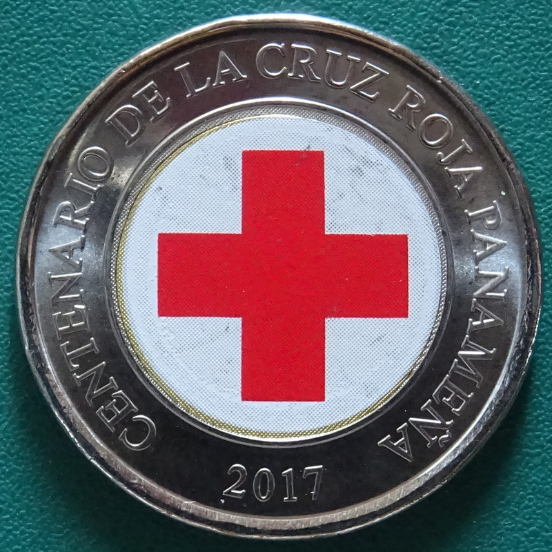 1 Balboa. Panamá (2017) Centenario de la Cruz Roja Panameña PAN-1-Balboa-2017-Centenario-Cruz-Roja-Paname-a-rev