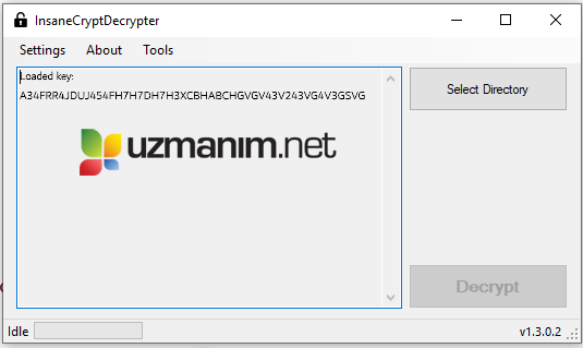 .insane, .DEUSCRYPT, .deuscrypt, .Tornado, .twist, .everbe, .pain, .volcano, .embrace uzantılı dosyaların şifresini çözmek - anahtar bulma