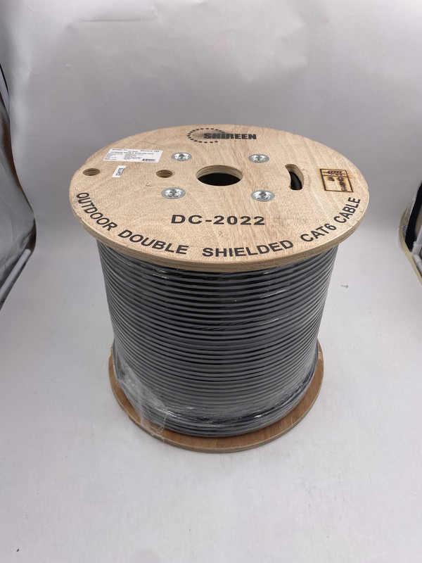 SHIREEN DC-2022 23AWG BARE COPPPER OUTDOOR DOUBLE SHIELDED CAT6 1000'