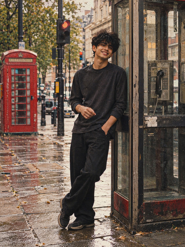 Retro Phone Booth Smile | PromptGet
