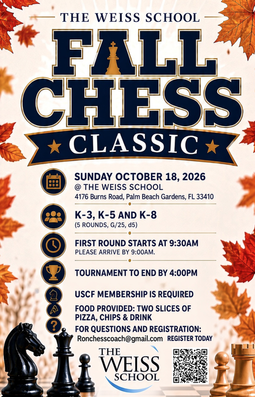 The Weiss School Fall Chess Classic Flyer