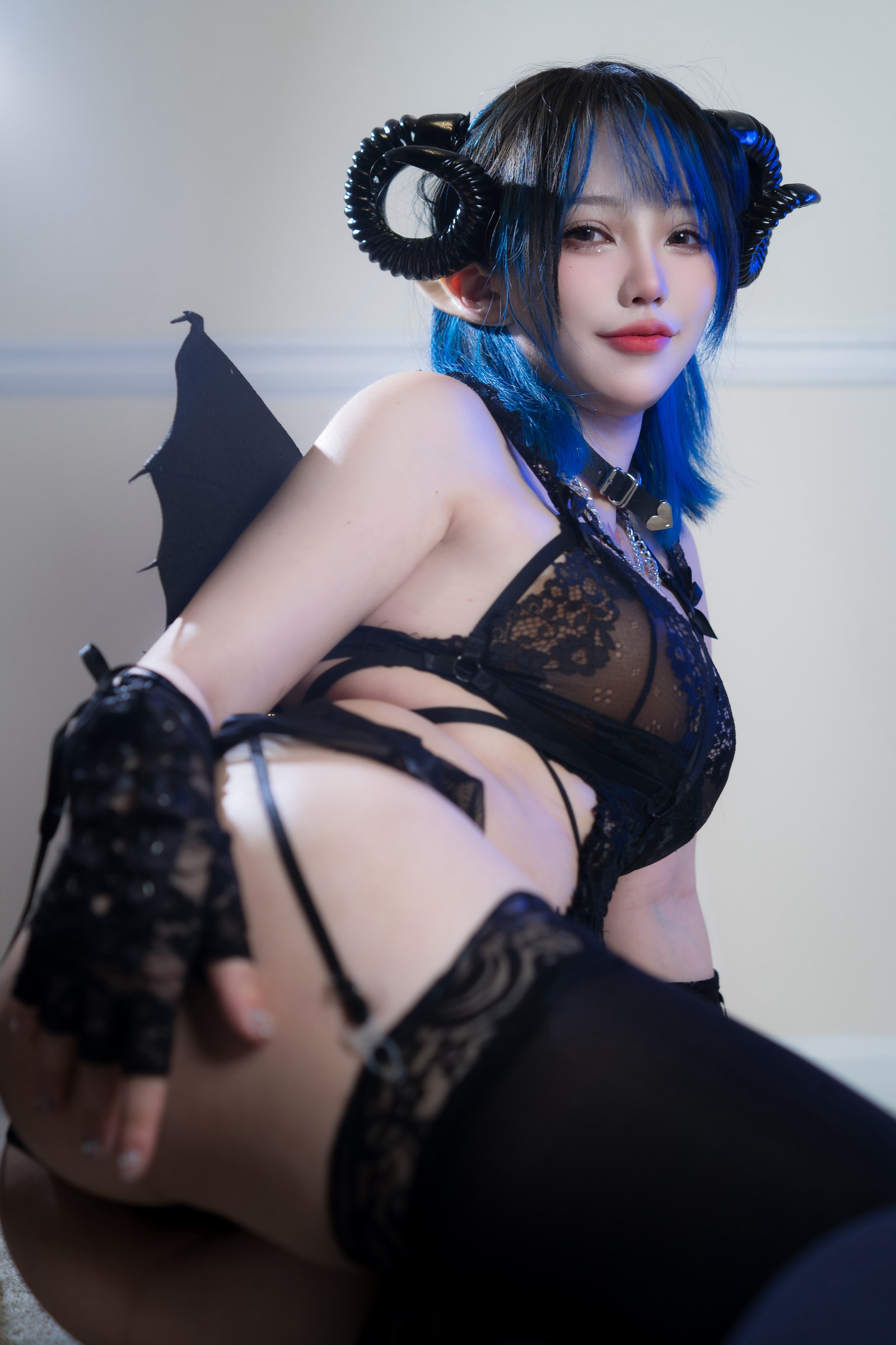 狐洛洛子 – 深蓝魅魔 高清写真集（46P-580MB）魅魔主题氛围作品插图7