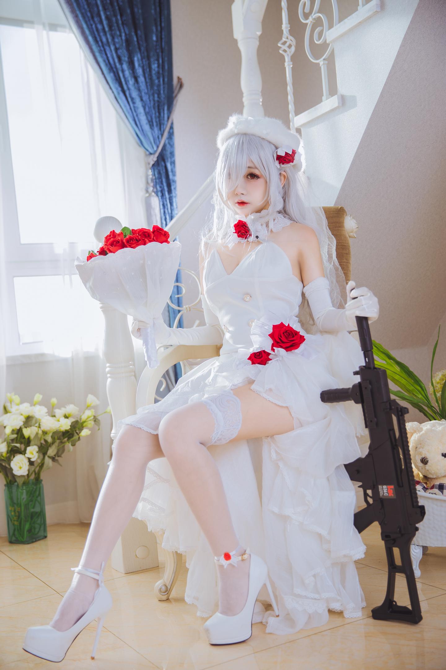 喵糖映画 VOL.123 日奈娇 - 花嫁cos 40