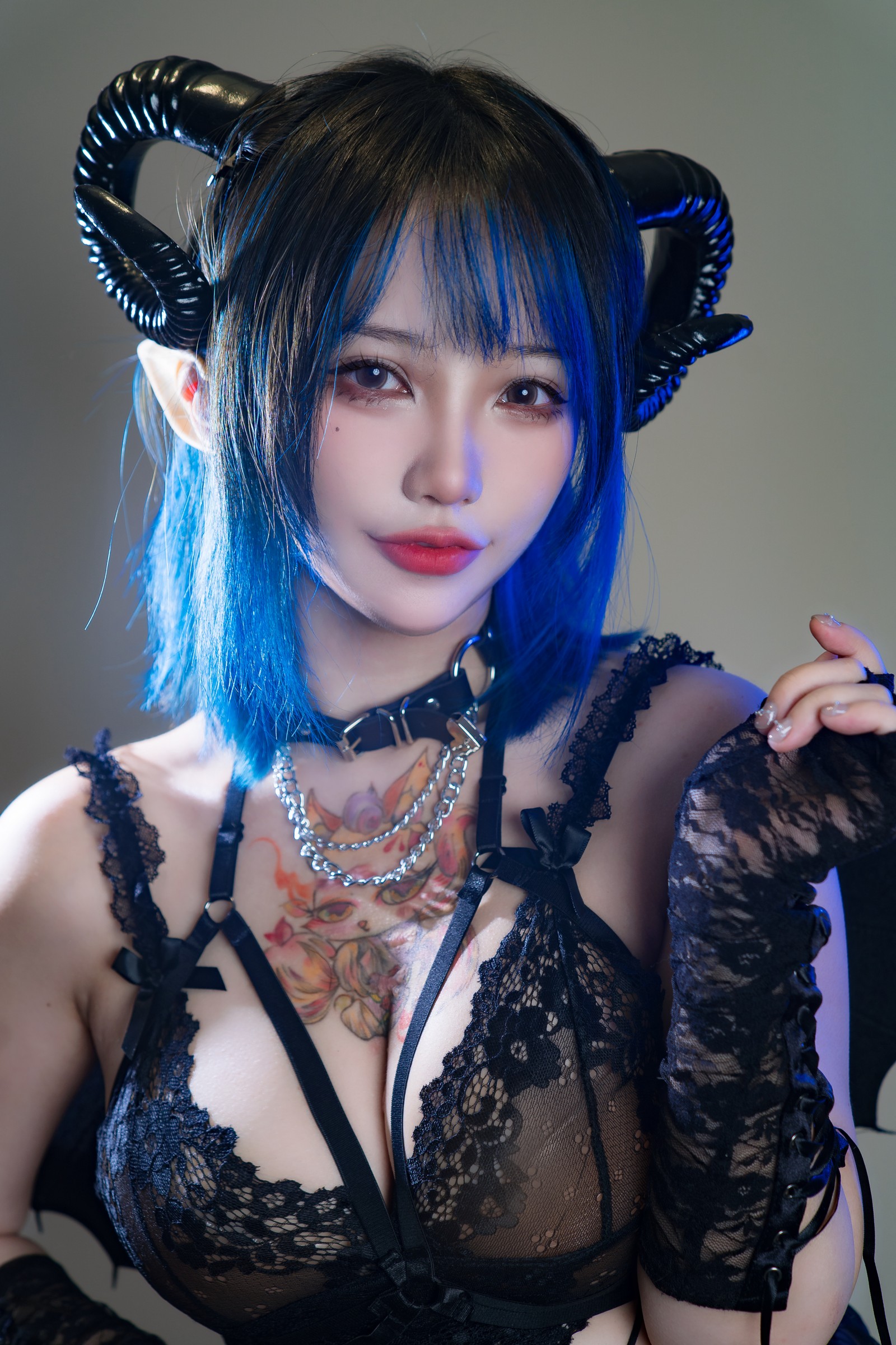 狐洛洛子 – 深蓝魅魔 高清写真集（46P-580MB）魅魔主题氛围作品插图3